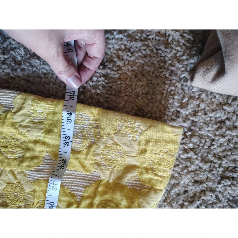 Tory Burch Mariana Dress Yellow Floral Jacquard Fit Flare Size 6 EUC